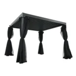 PERGOLA ALUMINIOWA 3X3X2,3 M ZE STALOWYM DACHEM I ZASŁONAMI ANTRACYT