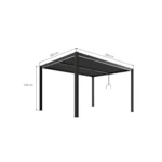 PERGOLA OGRODOWA ELEKTRYCZNA LUXE 4X4M ALUMINIOWA Z OŚWIETLENIEM LED ANTRACYT - obrazek 2