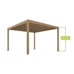 PERGOLA OGRODOWA ELEKTRYCZNA LUXE 4X4M ALUMINIOWA Z OŚWIETLENIEM LED W KOLORZE DREWNA
