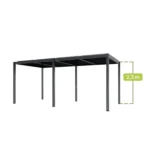 PERGOLA OGRODOWA LUXE 7.8X4M ALUMINIOWA Z OŚWIETLENIEM LED ANTRACYT