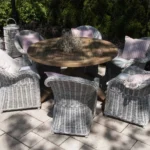 Meble z drewna teakowego i rattanu do ogrodu zimowego BORDEAUX VI Vimine naturalne drewno teak – rattan