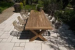 Meble ogrodowe do ogrodu zimowego LYON XII 8 os. Vimine naturalne drewno teak – rattan
