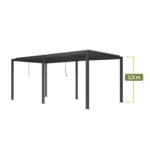 PERGOLA OGRODOWA LUXE 5.8X4.2.5M Z OŚWIETLENIEM LED ANTRACYT