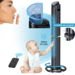 Wentylator kolumnowy | 75 W Ultra | Pilot zdalnego sterowania | Tryby Eco i uśpienia | 6 ustawień prędkości | Cyfrowy ekran dotykowy LED